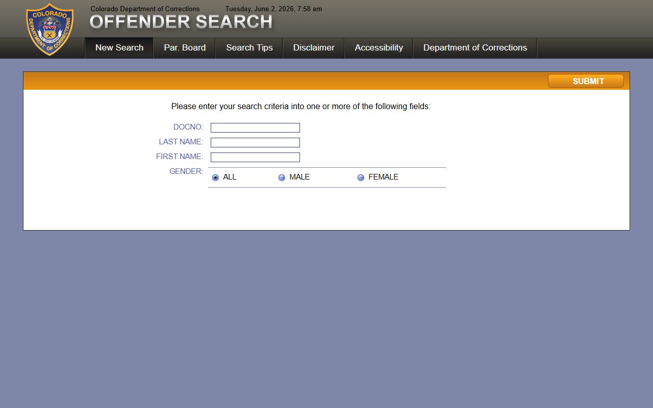 CDOC Offender Search for Rifle Correctional Center inmates